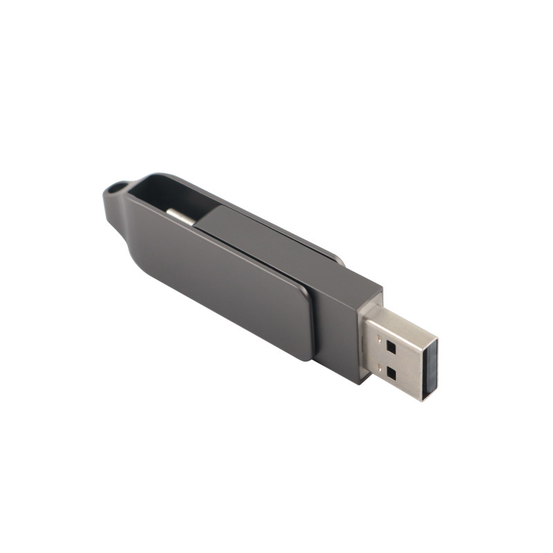 Gun Black Metal Type C USB Flash Drives Twist Shaped Fast Speed 3.0 And 3.0