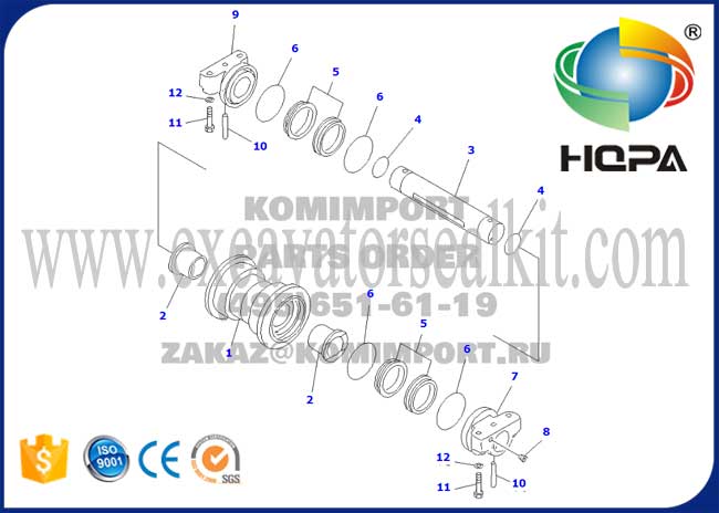 20Y-30-00012 20Y-30-00014 Track Roller Komatsu PC200-5 PC200-6