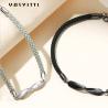 Buy cheap 8.7in 7g Sterling Silver Jewelry Bracelets 3A CZ Black String Bracelet from wholesalers