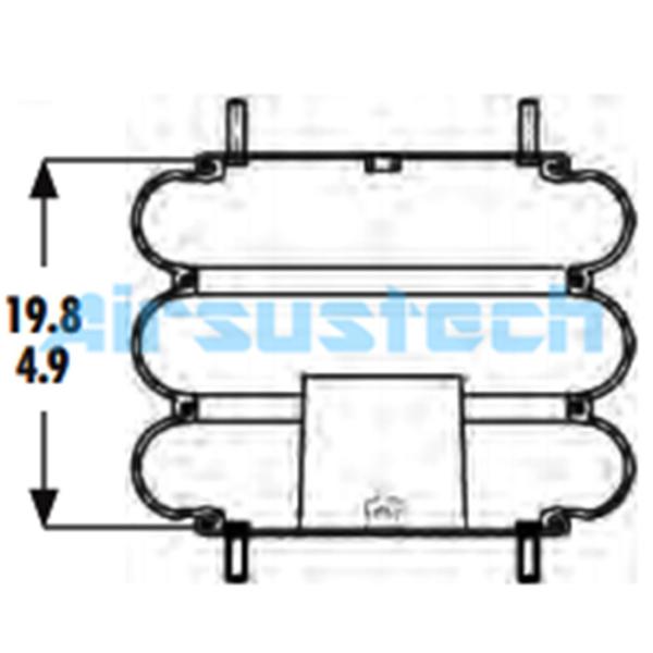Buy cheap 3B14-462 Goodyear Air Spring Bellows Cross FT 530-35 Contitech Aluminum Plate Air Isolator from wholesalers