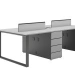 Sturdy Two Tone Metal Frame Modern Office Desk For Heavy Load Capacity