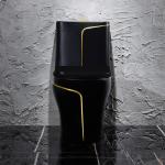 Black Toilet Siphon Flushing Sanitary Ware Toilet