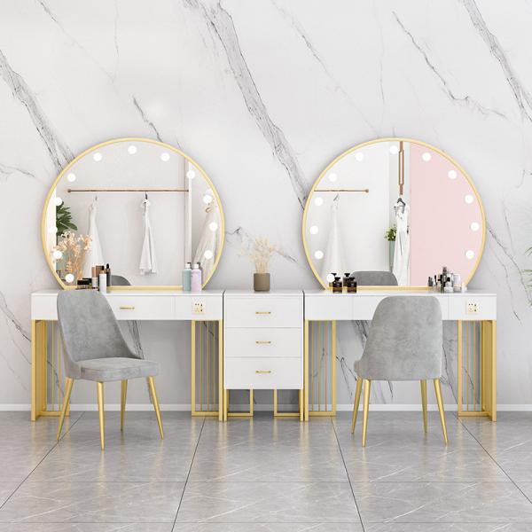 Buy cheap Nordic Standing Hollywood Mirror And Desk Dressing Table With Drawers from wholesalers