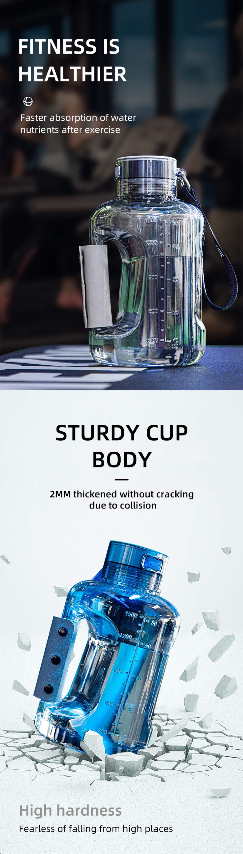 1500ML Portable Hydrogen Water Bottle For Sports Travel