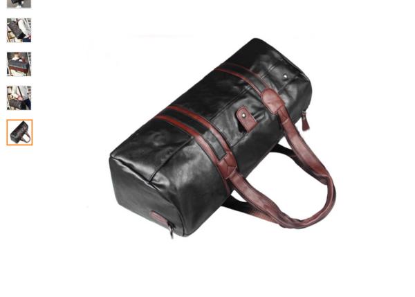 Buy cheap Black Mens Waterproof Travel Bags Gym Leather Duffle Bag 53X18X21cm from wholesalers