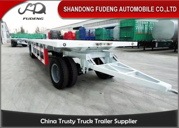 Buy cheap Farm Goods Transport Semi Flatbed Trailers With Towing Drawbar Carbon Steel Material from wholesalers