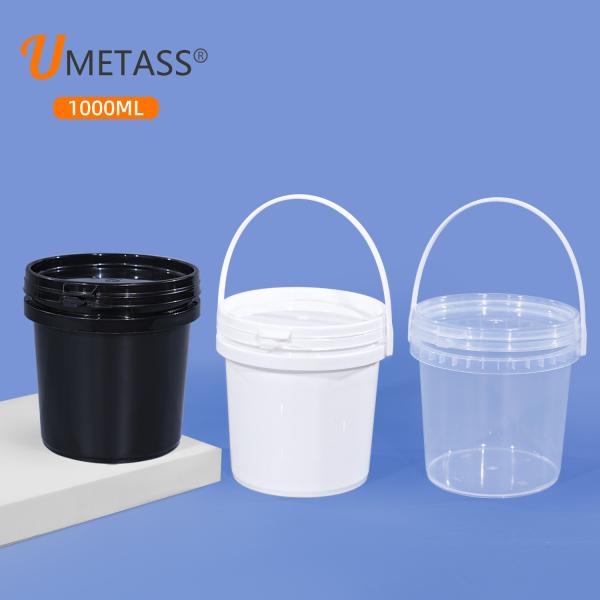 Translucent Plastic Bucket With Lid For Packaging Creamy Honey Container For
