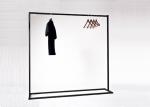 Metal Retail Chain Stores Hanging Clothes Display Rack Flooring Stand Black