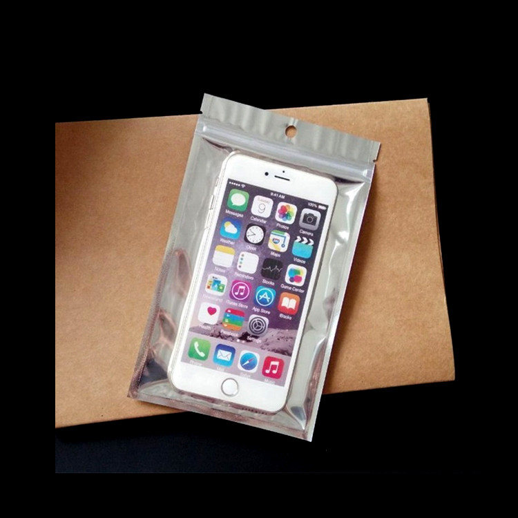 Clear White Food Safe FDA Approved Flat Metallic Mylar Foil Flat Zip-lock Bag