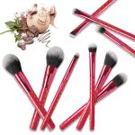 Cosmetic Beauty Brush Set 9 Pieces Joyous Red Seamless Makeup