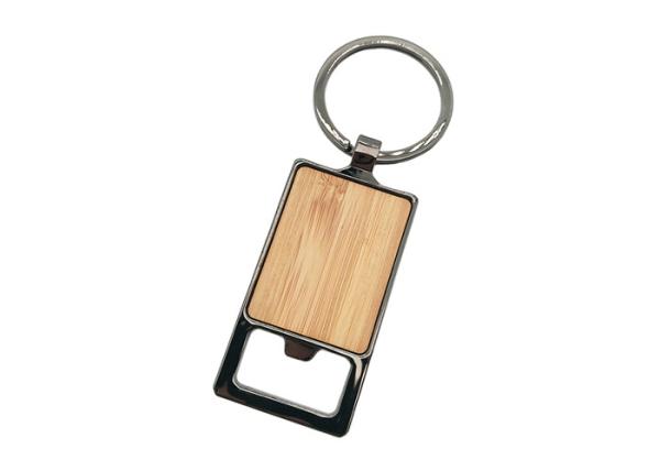 Buy cheap Bamboo Metal Bottle Opener Multifunction Black Color With Zinc Alloy Keyring from wholesalers