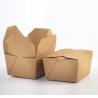 Buy cheap Disposable Kraft Paper Lunch Box Take Away Container Paper 1300ml Food Box from wholesalers