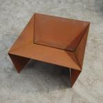 800mm Steel Fire Pits Assembly Required Low Square Corten Metal Fire Pit