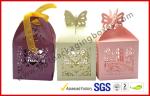 Buy cheap 250G Coated Paper Gift Packaging Boxes , Fashion Pink Paper Rigid Gift Boxes With Ribbon from wholesalers