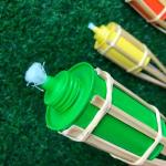 Halloween Decoration Bamboo Tiki Torches Refillable Replacement Metal Oil