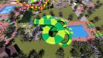 Butterfly Shape Big Water Slide For 4 People Family Friendly Colorful