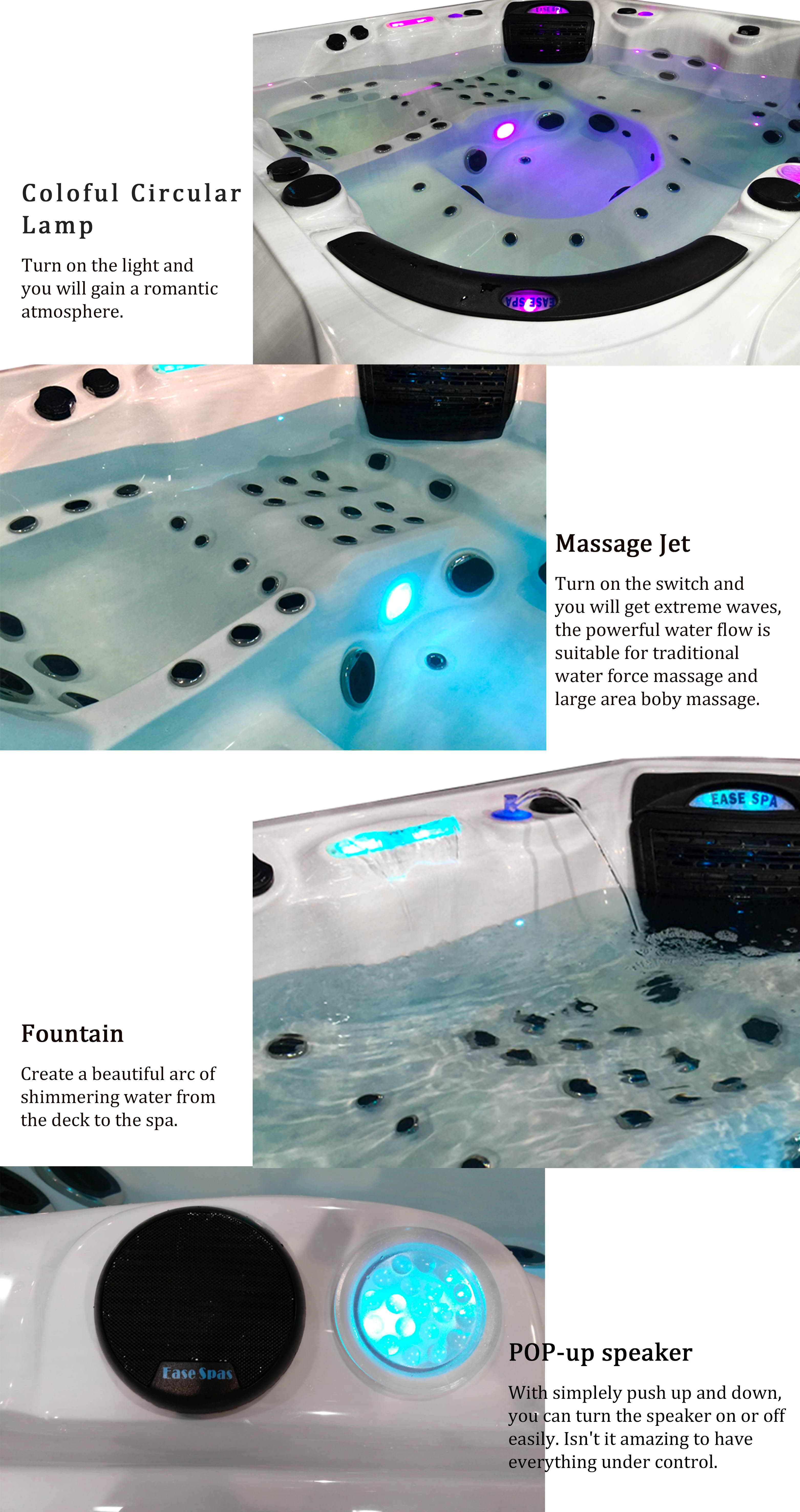 Acrylic Hotel Massage Bathtub Backyard Whirlpool Outdoor Spa Hot Tubs