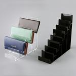 Multi Tier Acrylic Wallet Display Stand Plexiglass Retail Display Free Standing