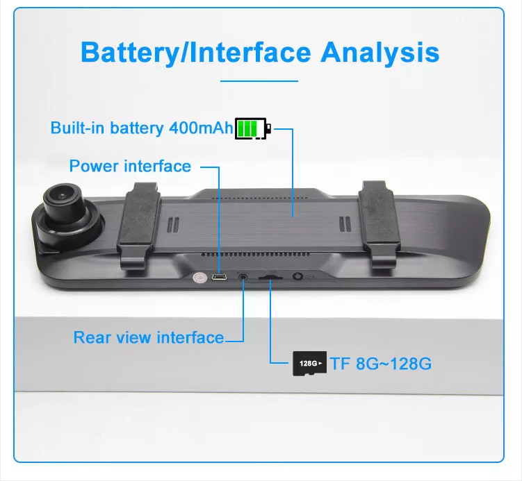 Vehicle 30FPS 2.5D Touch Screen Stream Dash Cam WIFI GPS Wide Angle