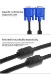 Nickel Plated Double Ferrite Cores 30V 15 Pin VGA Computer Connection Cable