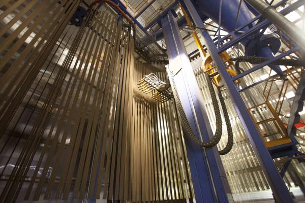Buy cheap Electrostatic Spraying PP Booth Aluminium Profiles Vertical Powder Coating Production Line from wholesalers