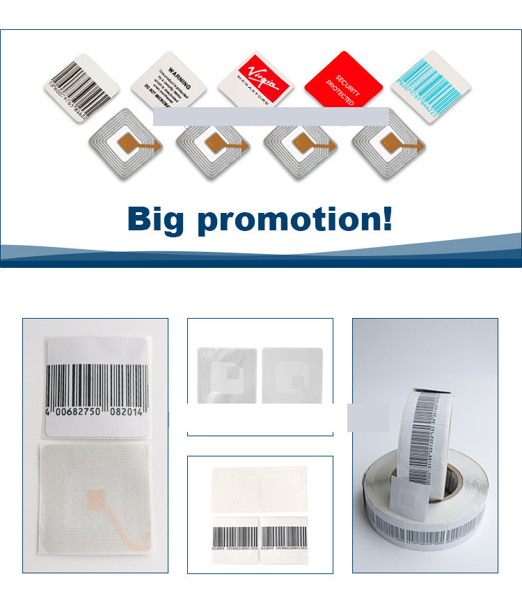 RF 8.2Mhz door security device deactivate eas soft tags alarm soft label for retail commodity