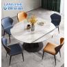 Buy cheap Rock Slab Telescopic Minimalist Marble Dining Table Round Modern Italian Style from wholesalers