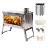 Buy cheap Outdoor Patio Camping BBQ Party Portable Stainless Steel Wood Burning Camp Stove with Chimney Pipes from wholesalers