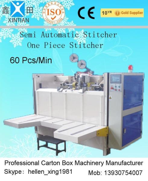Quality Semi-Automatic Stapler Carton Making Machine With Single / Double Stitching for sale