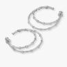 Buy cheap White Cubic Zirconia Hoop Earrings Bezel Set Twin Hoop Earrings 18K Gold from wholesalers