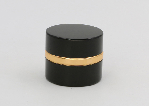 20ml Glass Cosmetic Jars , Aluminium Airtight Black Glass Cosmetic Containers