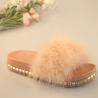 Buy cheap Apricot Fluffy Womens Soft Bottom Slippers Metal Height Increasing from wholesalers