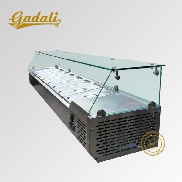 Buy cheap SS 201 Cake Display Cabinet , 8 GN Pans Salad Bar Fridge from wholesalers
