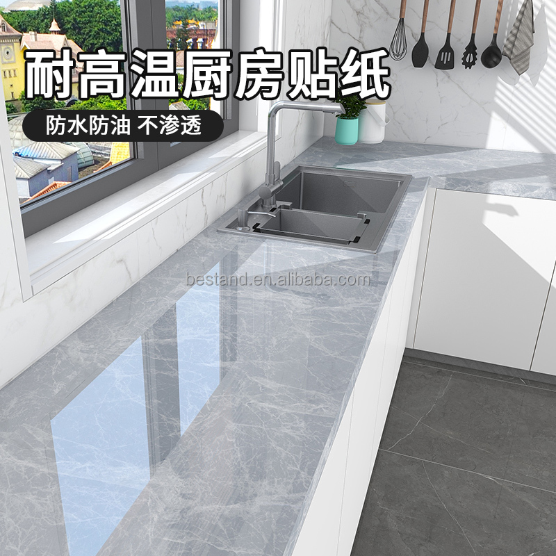 Peel Off Marble Wallpaper Heat Resistant 10m Black Marble Effect Wallpaper
