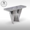 Buy cheap Modern 51kg SS Console Table 160cmx45cmx75cm Canada Style Glass top from wholesalers