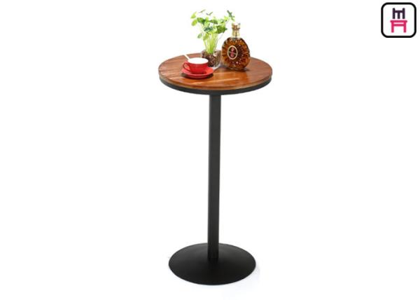 Buy cheap 22'' Diameter Round Restaurant Bar Tables Solid Wood Metal Base For Two - Four People from wholesalers