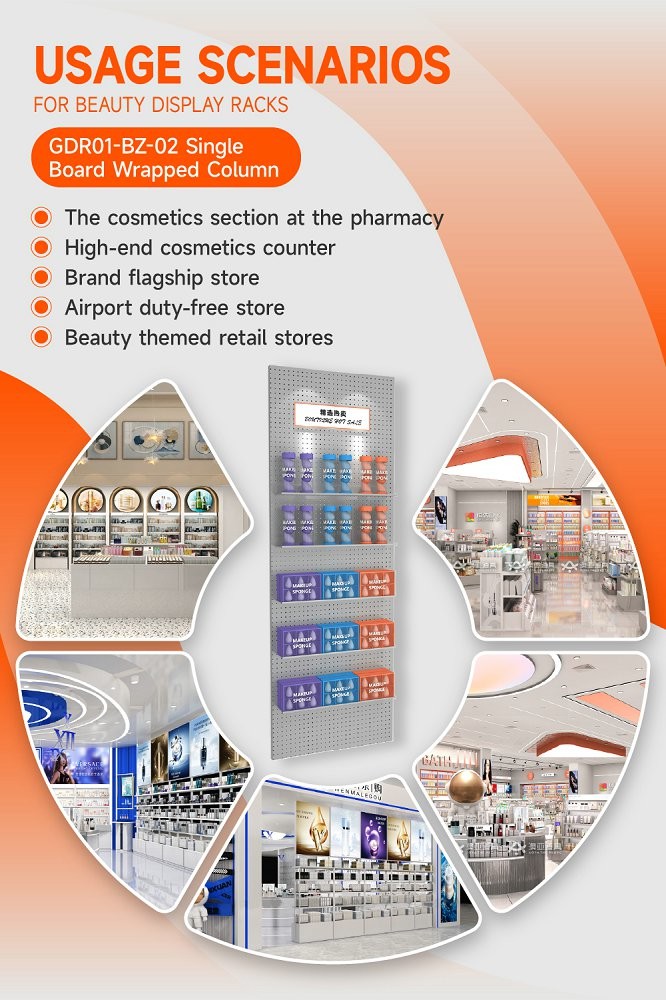 GDR01-BZ-02 Retail Display Column with Iron Structure and Transparent Acrylic Price Strips for Shopping Mall Promotion