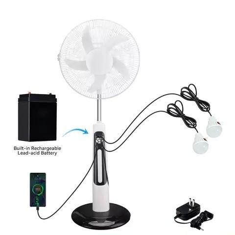 Buy cheap OEM High Efficiency Home Height Adjustable Wide Angle Adjustment Outdoor Fans Home 16 Inch Solar Fan with Battery from wholesalers