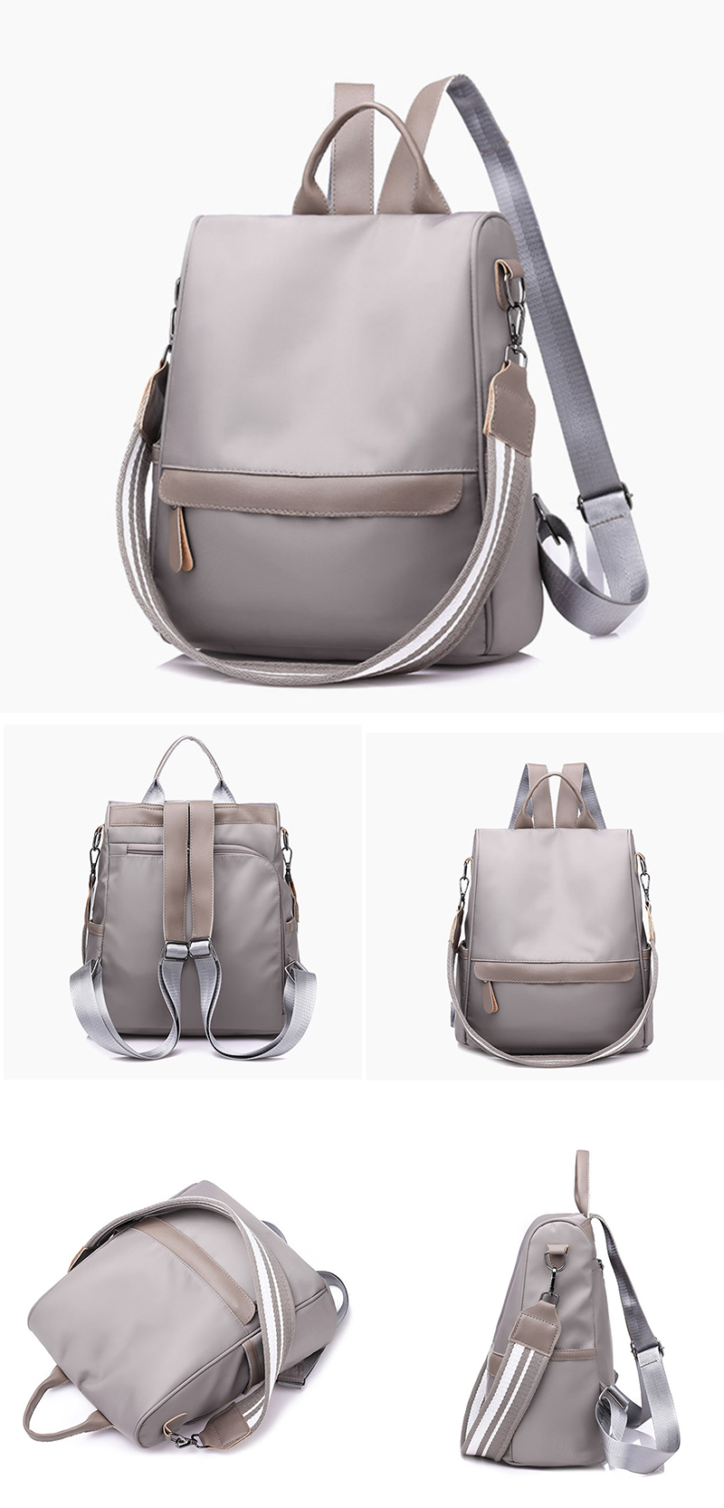 Oxford Women Tote Handbags , 12CM Tote Bag Backpack Convertible
