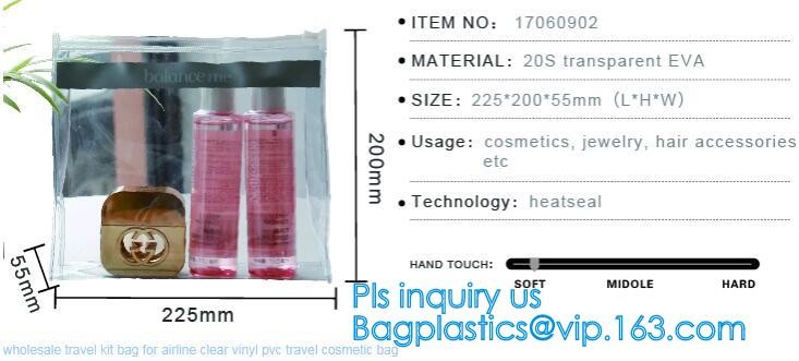 Eco-friendly Red Clear Slider Zipper PVC Cosmetic Make Up Bikini Bag, pvc zipper lock slider bag