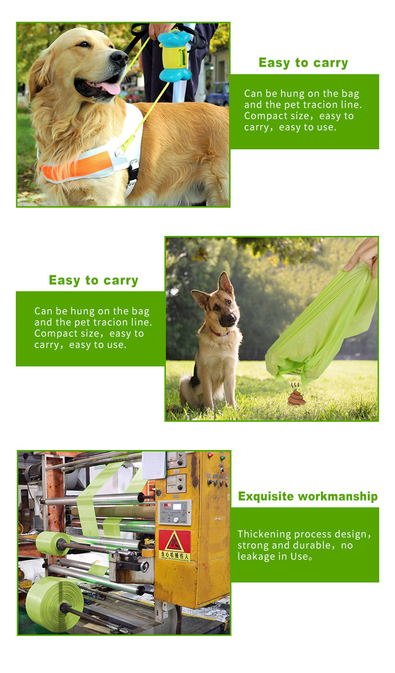 Compostable 0.015mm Biodegradable Dog Poop Bag One Color Printed