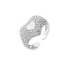 Buy cheap Heart Shape 925 Sterling Silver Rings Micro Pave CZ Cubic Zirconia Engagement Rings from wholesalers