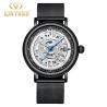 Buy cheap KINYUED J069 stainless steel luxury leather waterproof quartz oem brand hands wristwatches custom logo wrist mens watch from wholesalers