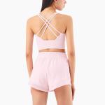 Summer Antibacterial Mesh Double Layer Active Yoga Shorts Workout Pocket Shorts