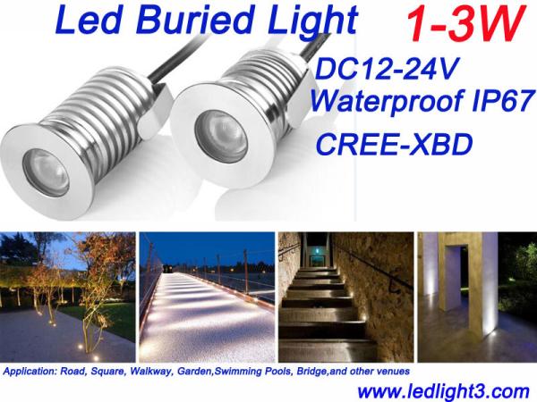Buy cheap 1W 3W Mini Led Buried Light DC12-24V CREE XBD IP67 Underground Led Lighting Spot Lights Landscape Lighting from wholesalers