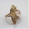 Buy cheap Rose Gold Plated 925 Silver Ring withGenuine Rose Quartz and Cubic Zirconia (R215) from wholesalers
