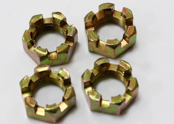 Buy cheap Non Standard Fastener Hexagon Slotted Nut Yellow Zinc Plated For Truck Spare Parts from wholesalers
