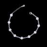 Buy cheap Plated Rhodium 925 Cubic Zirconia Heart Bracelet Sterling Silver Charm For Lady from wholesalers