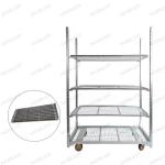 Durable Dutch Flower Trolley Surface Treatment Hot Dip Galvanizing Metal Mesh