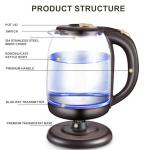 Food Grade High Borosilicate Glass Clear Glass Electric Kettle 304 Stainless